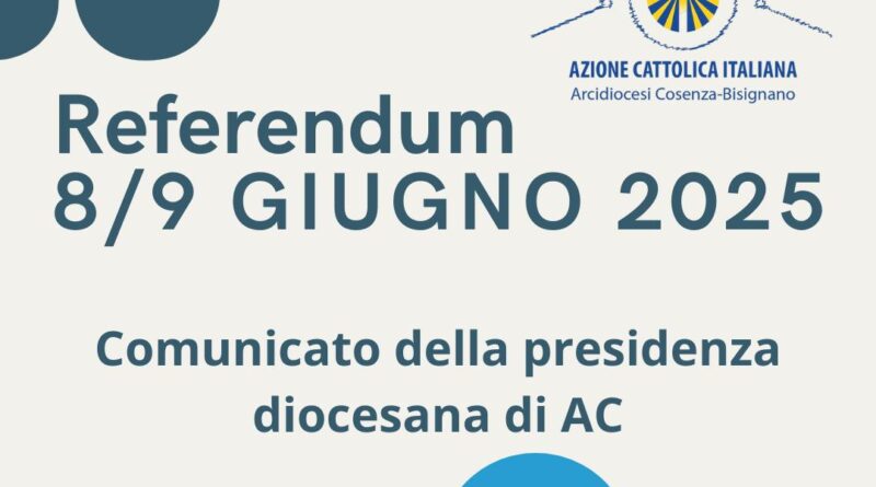 Referendum 8/9 giugno 2025: comunicato della Presidenza diocesana